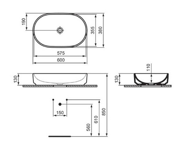 раковина IDEAL STANDARD I.LIFE O 60